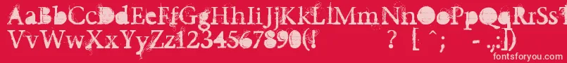 Undecapped-fontti – vaaleanpunaiset fontit punaisella taustalla