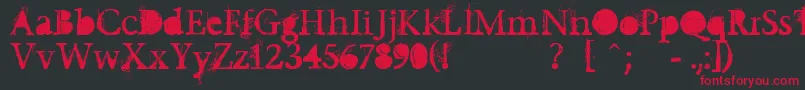 Undecapped-Schriftart – Rote Schriften auf schwarzem Hintergrund