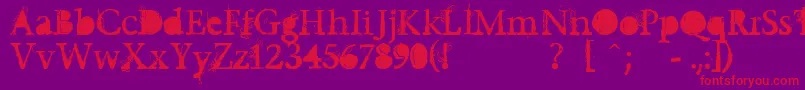 Undecapped Font – Red Fonts on Purple Background