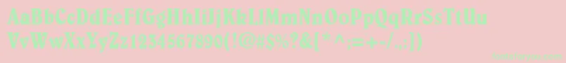 BelweLtCondensed Font – Green Fonts on Pink Background