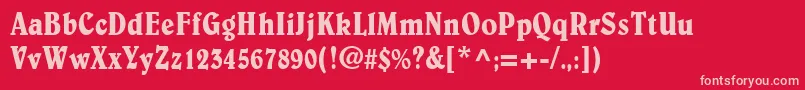 BelweLtCondensed Font – Pink Fonts on Red Background