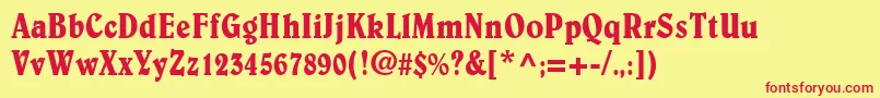 BelweLtCondensed Font – Red Fonts on Yellow Background