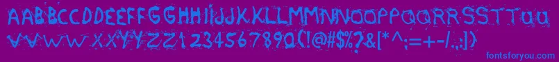 Etasilicon-Schriftart – Blaue Schriften auf violettem Hintergrund