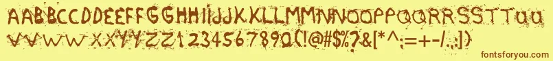 Etasilicon Font – Brown Fonts on Yellow Background