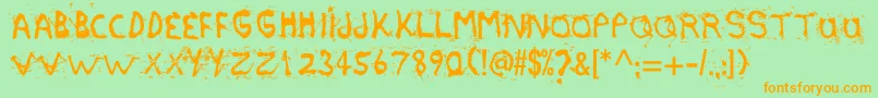 Etasilicon Font – Orange Fonts on Green Background