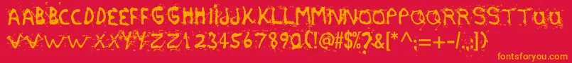 Etasilicon Font – Orange Fonts on Red Background