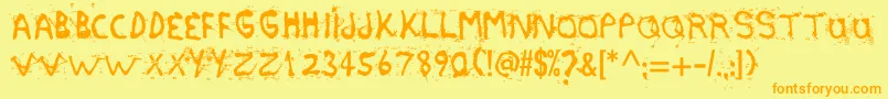 Etasilicon Font – Orange Fonts on Yellow Background