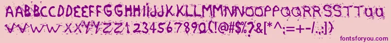 Etasilicon-Schriftart – Violette Schriften auf rosa Hintergrund