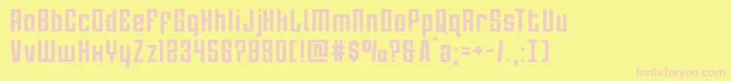 Darklighter-Schriftart – Rosa Schriften auf gelbem Hintergrund