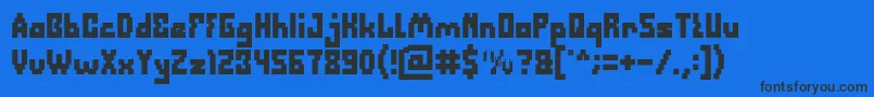 Шрифт DefragmentedBold – чёрные шрифты на синем фоне