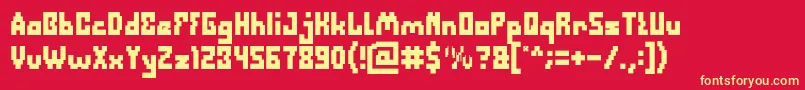 DefragmentedBold Font – Yellow Fonts on Red Background