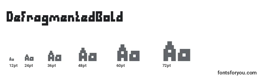 Размеры шрифта DefragmentedBold