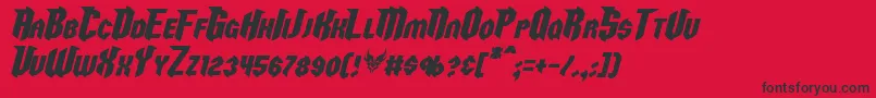 RazorclawItalic Font – Black Fonts on Red Background