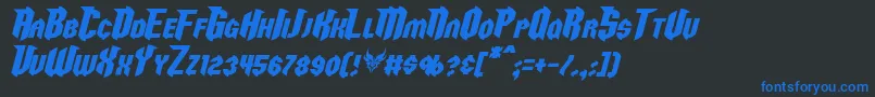 RazorclawItalic Font – Blue Fonts on Black Background