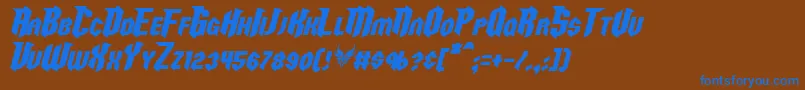 RazorclawItalic Font – Blue Fonts on Brown Background