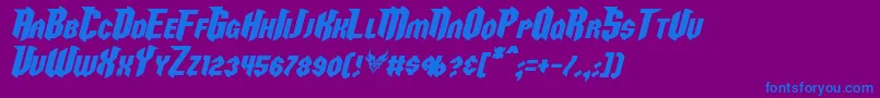 RazorclawItalic Font – Blue Fonts on Purple Background