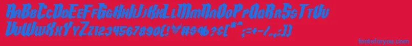 RazorclawItalic Font – Blue Fonts on Red Background