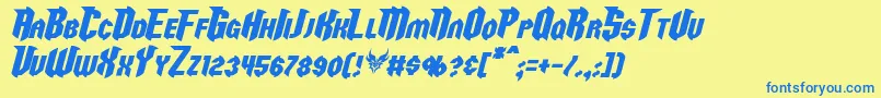 RazorclawItalic Font – Blue Fonts on Yellow Background