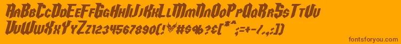 RazorclawItalic-Schriftart – Braune Schriften auf orangefarbenem Hintergrund