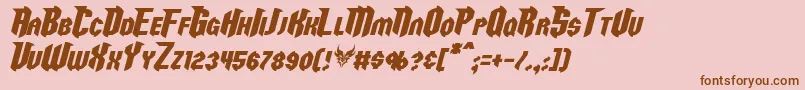 RazorclawItalic Font – Brown Fonts on Pink Background