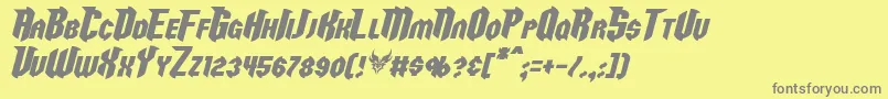 RazorclawItalic Font – Gray Fonts on Yellow Background