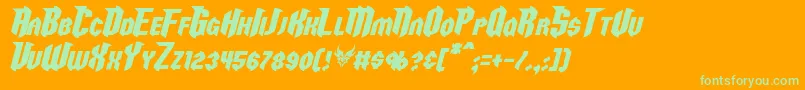 RazorclawItalic Font – Green Fonts on Orange Background