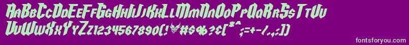 RazorclawItalic Font – Green Fonts on Purple Background