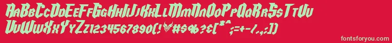 RazorclawItalic Font – Green Fonts on Red Background