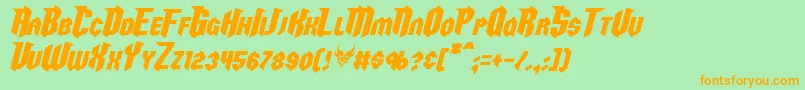 RazorclawItalic Font – Orange Fonts on Green Background