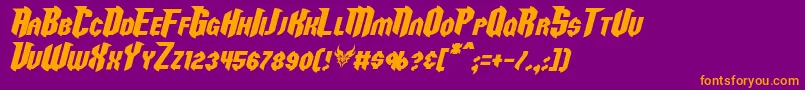 RazorclawItalic Font – Orange Fonts on Purple Background