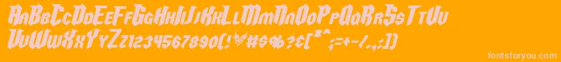 RazorclawItalic Font – Pink Fonts on Orange Background