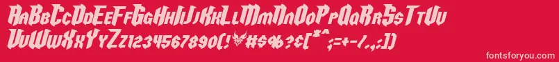 RazorclawItalic Font – Pink Fonts on Red Background