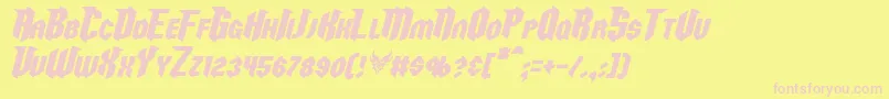 RazorclawItalic Font – Pink Fonts on Yellow Background