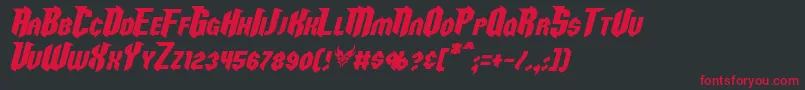 RazorclawItalic Font – Red Fonts on Black Background