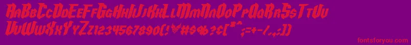 RazorclawItalic Font – Red Fonts on Purple Background