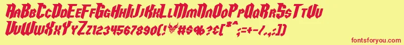 RazorclawItalic Font – Red Fonts on Yellow Background