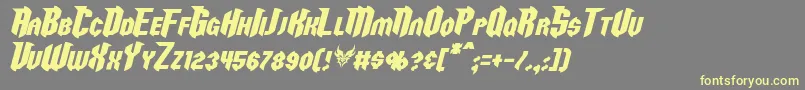 RazorclawItalic Font – Yellow Fonts on Gray Background