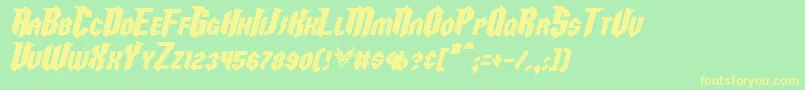 RazorclawItalic Font – Yellow Fonts on Green Background