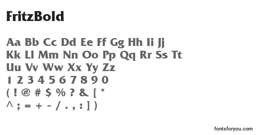 Шрифт FritzBold – алфавит, цифры, специальные символы
