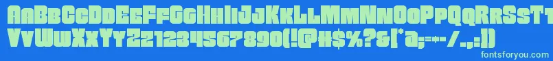 Funkmachine Font – Green Fonts on Blue Background