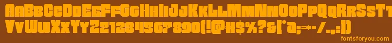 Funkmachine Font – Orange Fonts on Brown Background