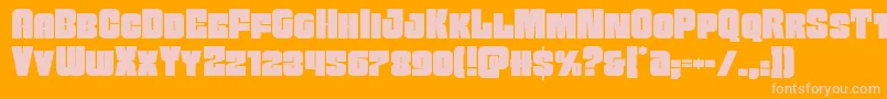 Funkmachine Font – Pink Fonts on Orange Background