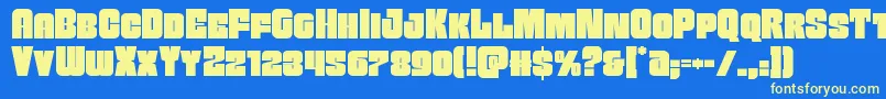 Funkmachine Font – Yellow Fonts on Blue Background