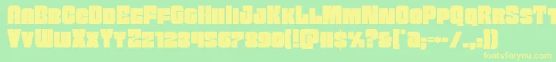 Шрифт Funkmachine – жёлтые шрифты на зелёном фоне