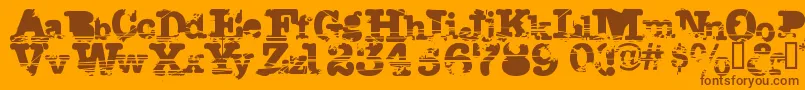 Sacrafical Font – Brown Fonts on Orange Background