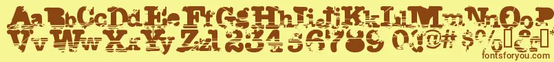 fuente Sacrafical – Fuentes Marrones Sobre Fondo Amarillo