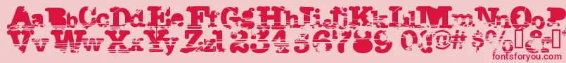 Fonte Sacrafical – fontes vermelhas em um fundo rosa