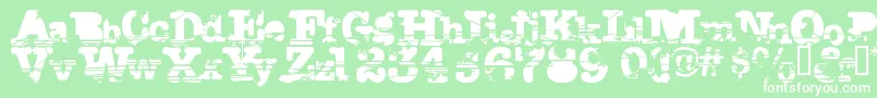 Sacrafical Font – White Fonts on Green Background