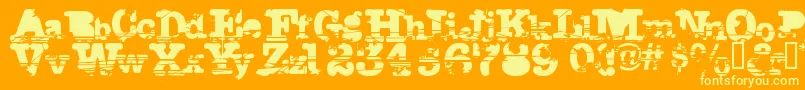 Sacrafical Font – Yellow Fonts on Orange Background