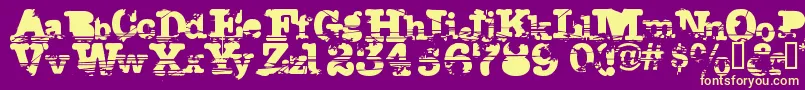 Sacrafical Font – Yellow Fonts on Purple Background